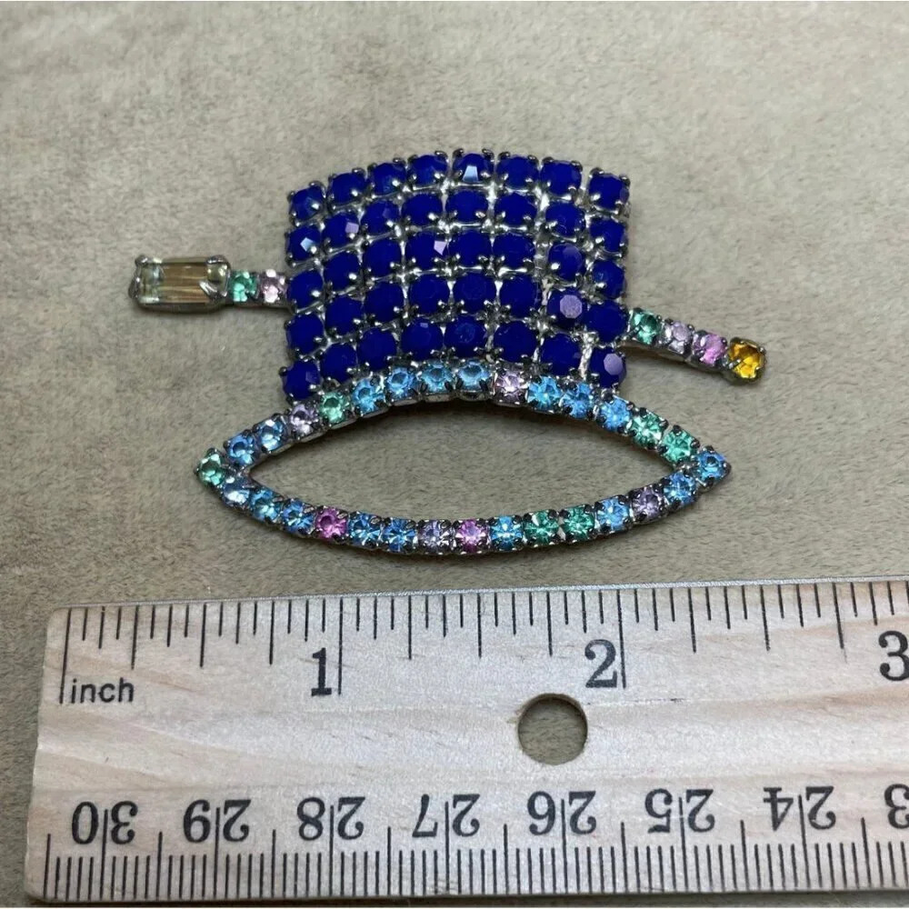 Kjl Kenneth Jay Lane Top Hat Brooch Pin - image 7